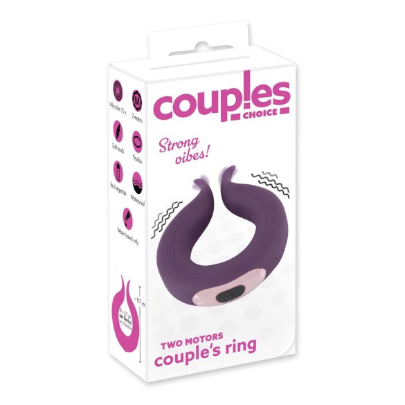 Couples Choice - penisring med två motorer - uppladdningsbar - lila