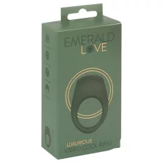  Emerald Love - penisring med vibration - uppladdningsbar vattentät - grön