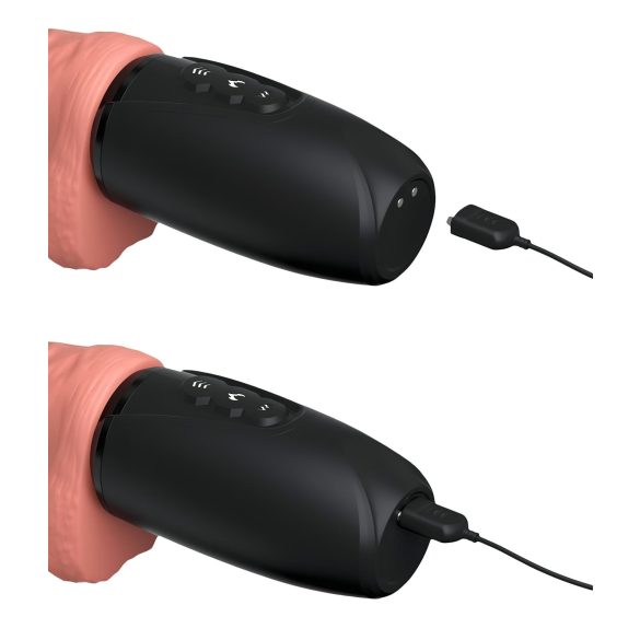 King Cock Plus 6,5 - dildo med pung och vibrator - naturfärg