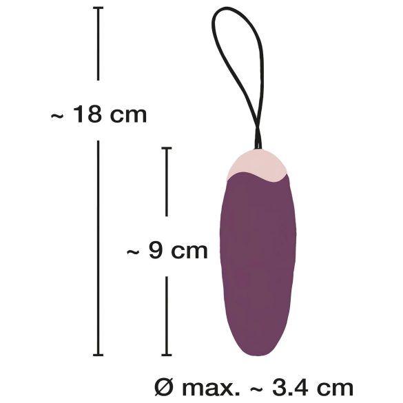 Javida Shaking Love - fjärrstyrt vibratorägg med stötfunktion - lila