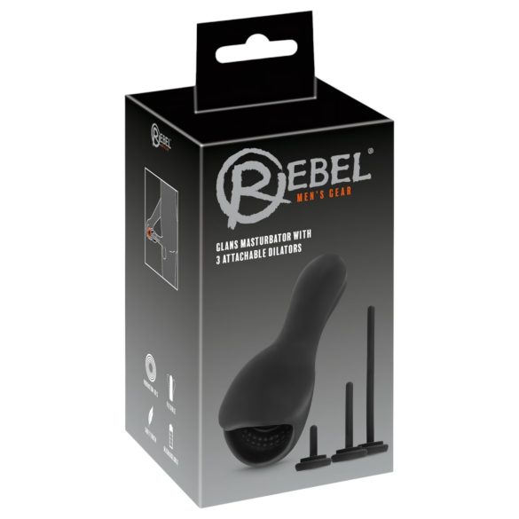 Rebel - penissvibrator med dilator - svart