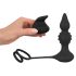 Rebel 2i1 - Trådlös analvibrator med penisring (svart)
