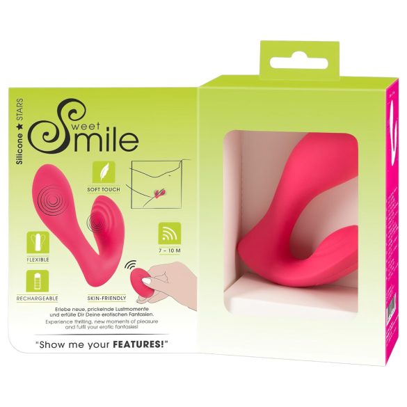 SMILE Trosa - batteridriven, fjärrstyrd 2-i-1 vibrator (rosa)