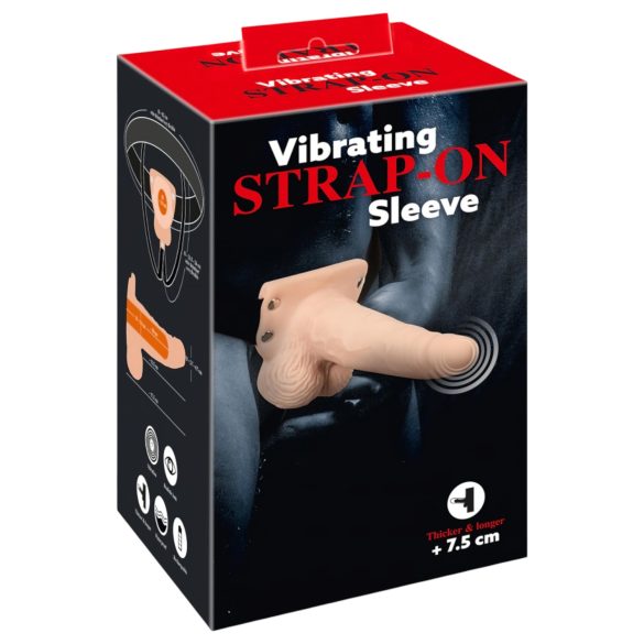 You2Toys Strap-on - ihålig, justerbar vibrator (natur)