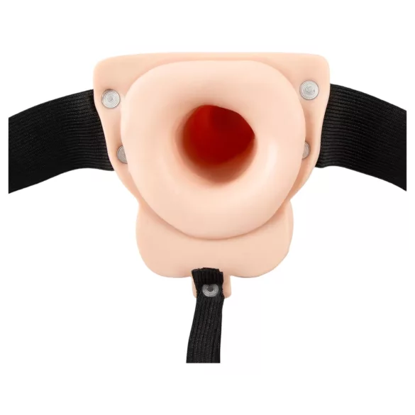 You2Toys - Strap-on dildo med vibrator - ihålig - natur
