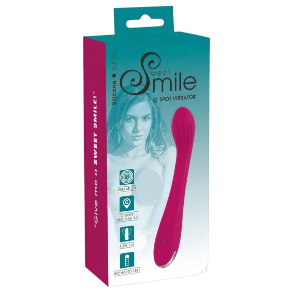 SMILE G-punkt - uppladdningsbar, ribbad G-punktsvibrator (lila)