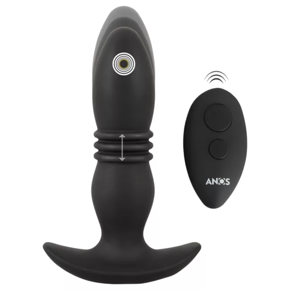 ANOS - analvibrator med fjärrkontroll - svart