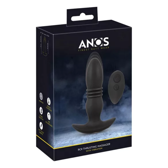ANOS - analvibrator med fjärrkontroll - svart