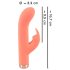 You2Toys Peachy Mini Rabbit - uppladdningsbar, kaninformad vibrator (persika)