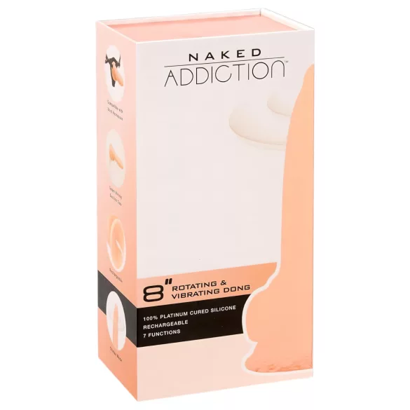 Naked Addiction - roterande dildo vibrator - 20 cm - natur