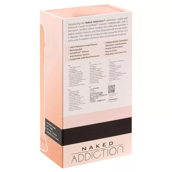 Naked Addiction - roterande dildo vibrator - 20 cm - natur