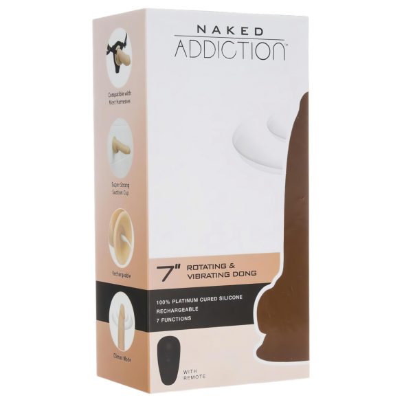 Naked Addiction Rotating 7 - roterande vibrator (18 cm) - naturfärg