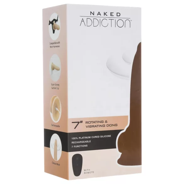 Naked Addiction Rotating 7 - roterande vibrator (18 cm) - naturfärg
