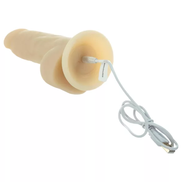 Naked Addiction Rotating 7 - roterande vibrator (18 cm) - naturfärg