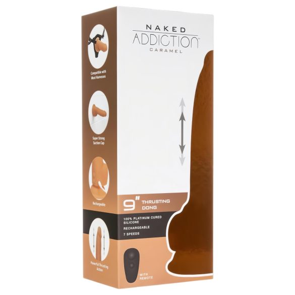 Naked Addiction Thrust 9 - Mörk vibrator (23 cm)