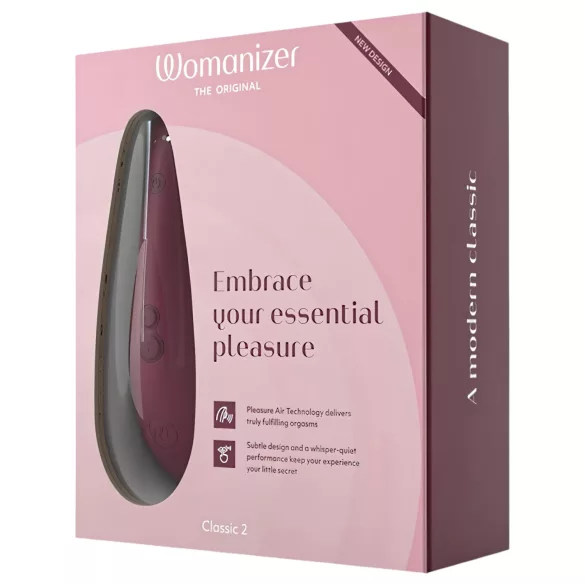 Womanizer Classic 2 - lufttryck klitorisstimulator - uppladdningsbar - röd