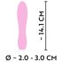 Cuties Mini 3 - uppladdningsbar, vattentät och ribbad vibrator (rosa)