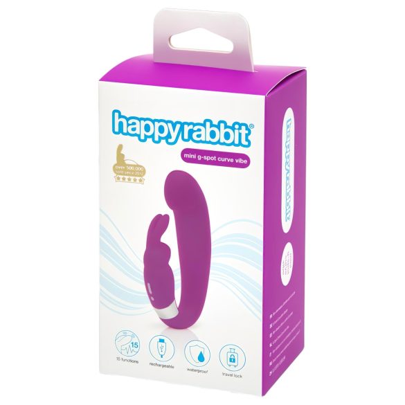 Happyrabbit Mini G - uppladdningsbar G-punkt vibrator med klitorisstimulerare (lila)