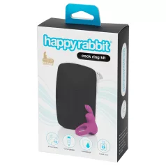   Happyrabbit - penisring med vibration - förvaringsbox - lila