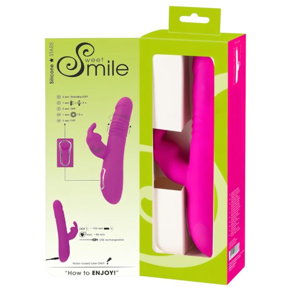 SMILE Rabbit - vibrator med klitorisstimulans och roterande funktion - rosa