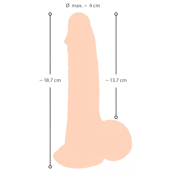 Nature Skin - dildo med hudstruktur - 19 cm - naturfärg