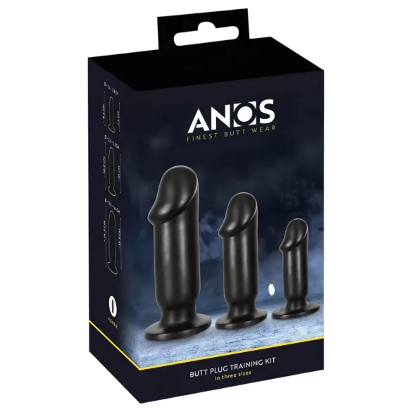 Anos Training Kit - analpluggsset (3-delat, svart)