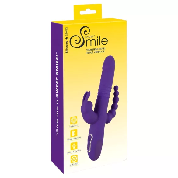 SMILE Triple - vibrator med tre armar - roterande och stötande - lila