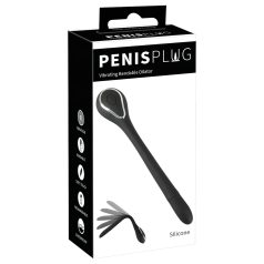   Penisplugg Dilator - laddningsbar, vibrerande dilator (1 cm) - svart