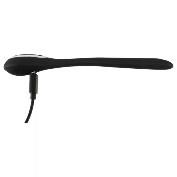 Penisplugg-dilator - uppladdningsbar, vibrerande dilator (1 cm, svart)