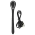 Penisplugg-dilator - uppladdningsbar, vibrerande dilator (1 cm, svart)