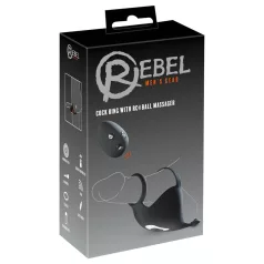 Rebel - penisring och pungvibrator - uppladdningsbar - svart