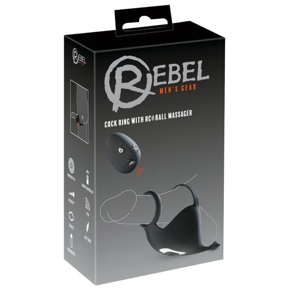 Rebel - uppladdningsbar penis- och kläppvibrator (svart)