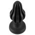 ANOS - Mjukt ribbat analplugg - 7 cm (svart)