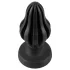 ANOS - räffad mjuk buttplugg - 7 cm (svart)