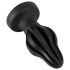 ANOS - Mjukt ribbat analplugg - 7 cm (svart)