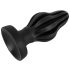 ANOS - Mjukt ribbat analplugg - 7 cm (svart)