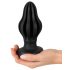 ANOS - Mjukt ribbat analplugg - 7 cm (svart)
