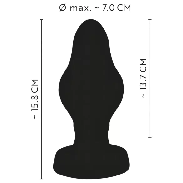 ANOS - räffad mjuk buttplugg - 7 cm (svart)