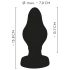 ANOS - Mjukt ribbat analplugg - 7 cm (svart)