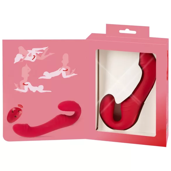 You2Toys - strapless strap-on vibrator - fjärrkontroll - röd