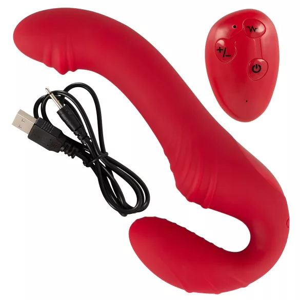You2Toys - strapless strap-on vibrator - fjärrkontroll - röd