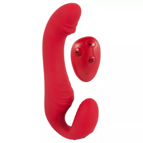 You2Toys - strapless strap-on vibrator - fjärrkontroll - röd
