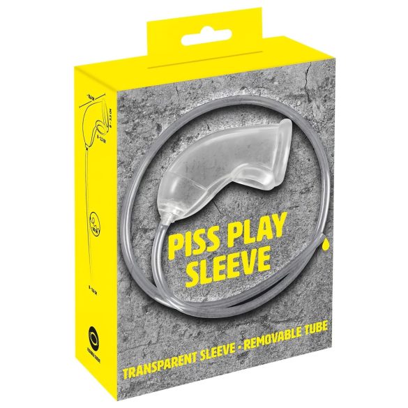 You2Toys Piss Play Sleeve - genomskinlig penisärm med utlopp för vätskor