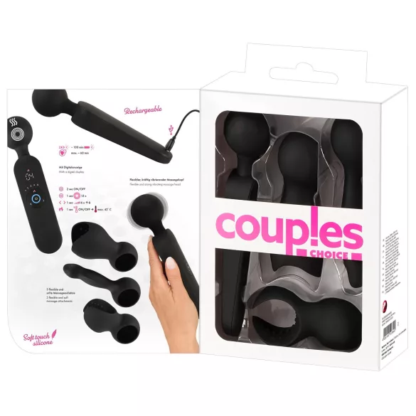Couples Choice - uppladdningsbar värmande massagevibrator - svart