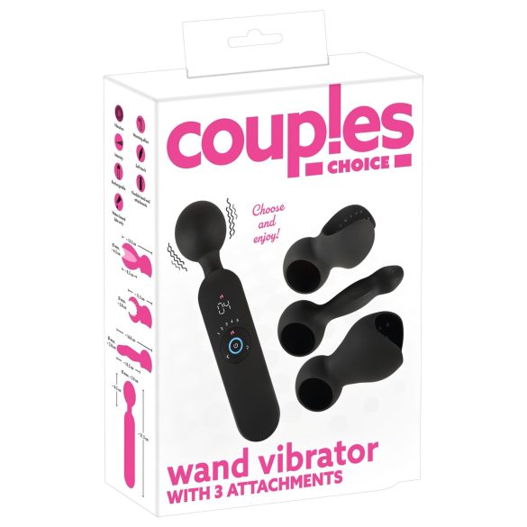 Couples Choice - uppladdningsbar värmande massagevibrator - svart