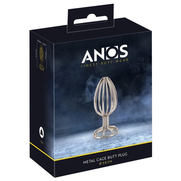 ANOS Metal 3,8cm - silver analplugg i metallbur