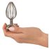 ANOS Metal 3,8cm - silver analplugg i metallbur