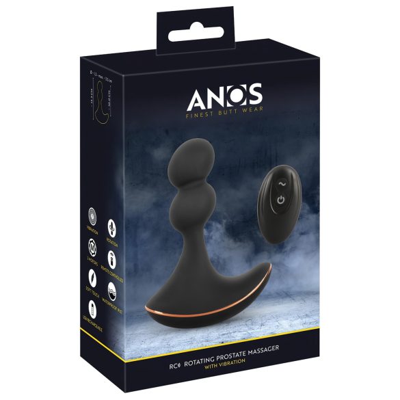 ANOS - Dubbla motorer roterande analvibrator (svart)