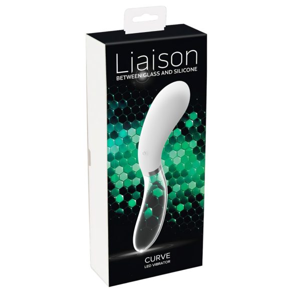 Liaison Curve - uppladdningsbar LED-vibrator (transparent-vit)