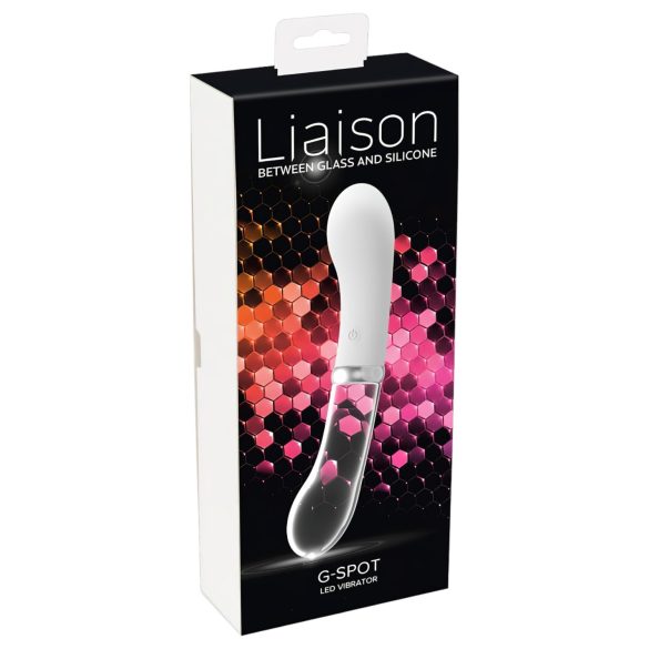 You2toys Liaison - LED vibrator, silikon och glas (genomskinlig-vit)